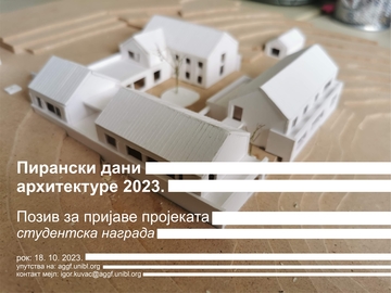 Poziv za dostavljanje radova za studentsku nagradu Piranskih dana arhitekture 2023